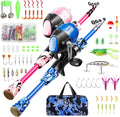 Kids Fishing Pole - Telescopic Fishing Rod and Reel Combo Kit - Fishing Gear, Fishing Lures, Carry on Bag, 70 Set Fully Fishing Equipment - for Boys, Girls, Youth