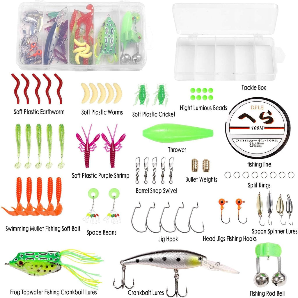 Kids Fishing Pole - Telescopic Fishing Rod and Reel Combo Kit - Fishing Gear, Fishing Lures, Carry on Bag, 70 Set Fully Fishing Equipment - for Boys, Girls, Youth