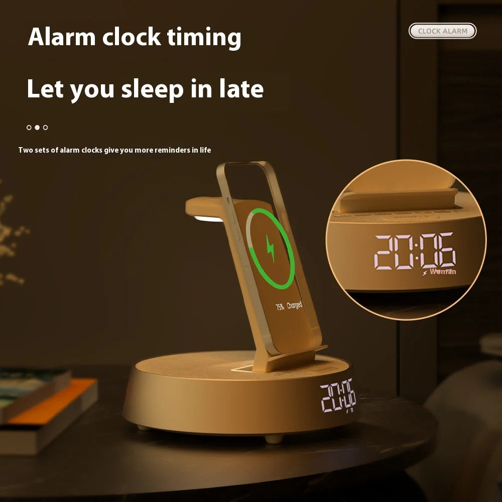 Portable Bluetooth Speaker Alarm Clock Smartphone Headphones Wristwatch