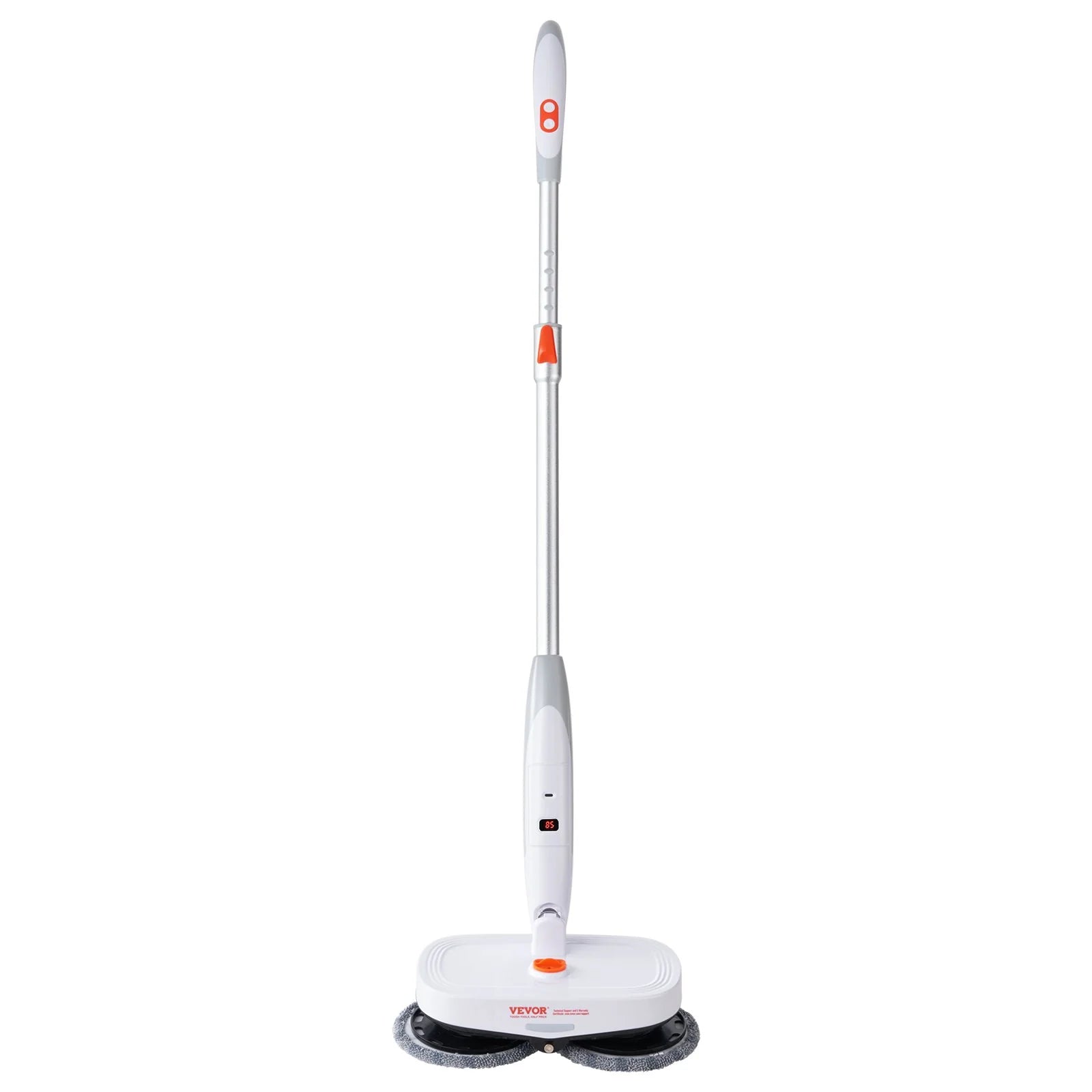 VEVOR Cordless Electric Mop, Electric Spin Mop with Water Tank, up to 40 Mins Battery, LED Headlight, Dual Mop Heads, 4 Microfiber Pads & 4 Trapezoid Microfiber Pads, for Hardwood/Tile Floor Cleaning